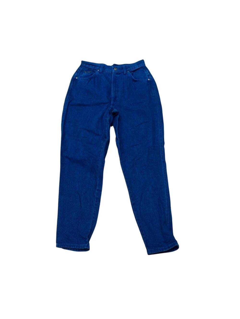 Vintage Chic Mom Denim Jeans Royal Blue Womens 29X29.5 80s Retro Western Concert